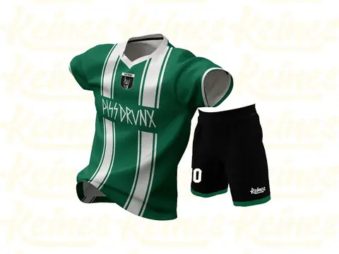 Setelan jersey futsal full print sublimasi warna hijau bahan dry-fit milano