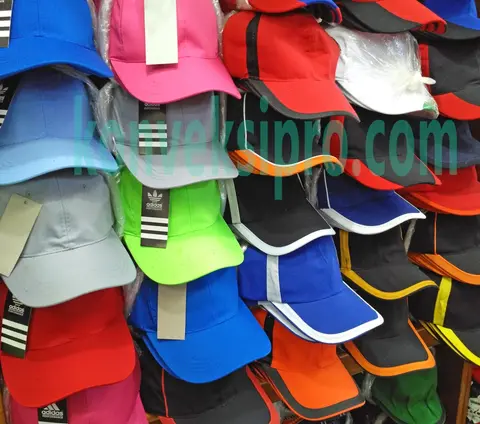 Topi baseball cap bahan rafel dengan bordir timbul 3D